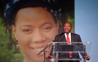(Deputy President Cyril Ramaphosa delivering eulogy). Deputy President Cyril Ramaphosa during a funeral service of Prudence Nobantu Mabele at Rhema Bible Church in Randburg, Johannesburg. South Africa. 19/07/2017. Siyabulela Duda